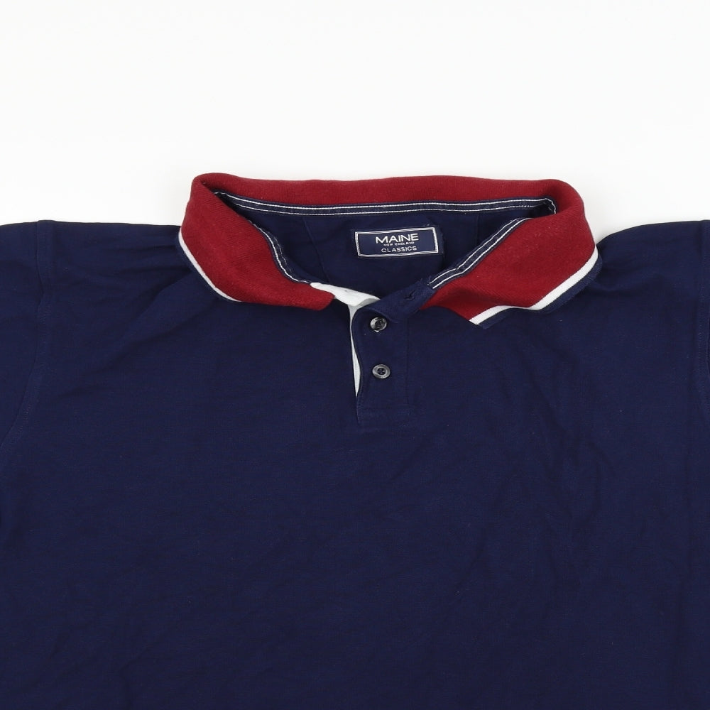 Maine Mens Blue    Polo Size XL
