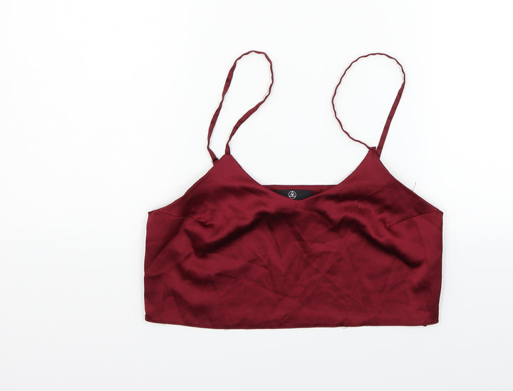 Missguided Womens Red Basic Blouse Size 8