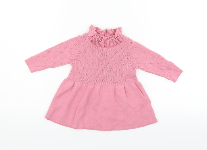 Marks and Spencer Boys Pink Jumper Dress Size 3-6 Months