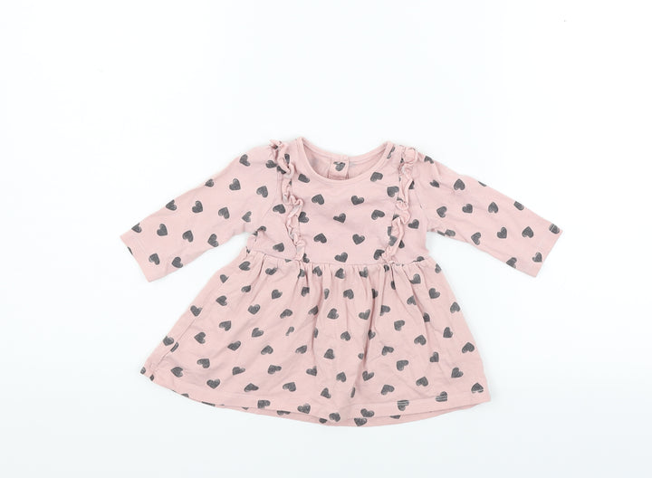 Matalan Baby Pink Polka Dot  Fit & Flare  Size 3-6 Months