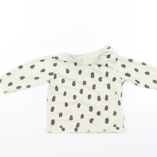 Marks and Spencer Boys Black Polka Dot  Basic T-Shirt Size 3-6 Months