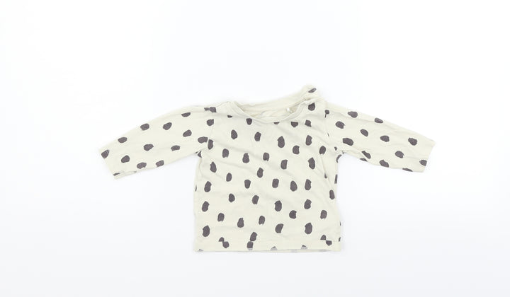 Marks and Spencer Boys Black Polka Dot  Basic T-Shirt Size 3-6 Months