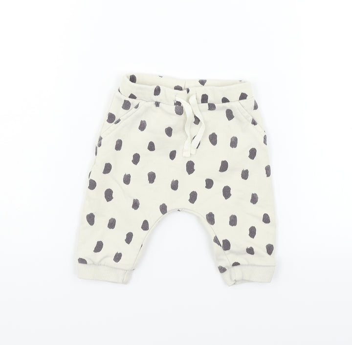 Marks and Spencer Boys Beige Animal Print Jogger Trousers Size 3-6 Months