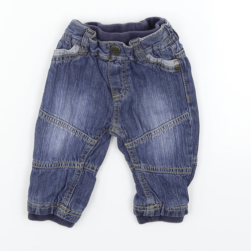 Mothercare Boys Blue Ikat  Jogger Jeans Size 3-6 Months