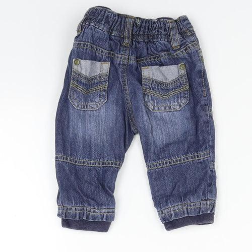 Mothercare Boys Blue Ikat  Jogger Jeans Size 3-6 Months