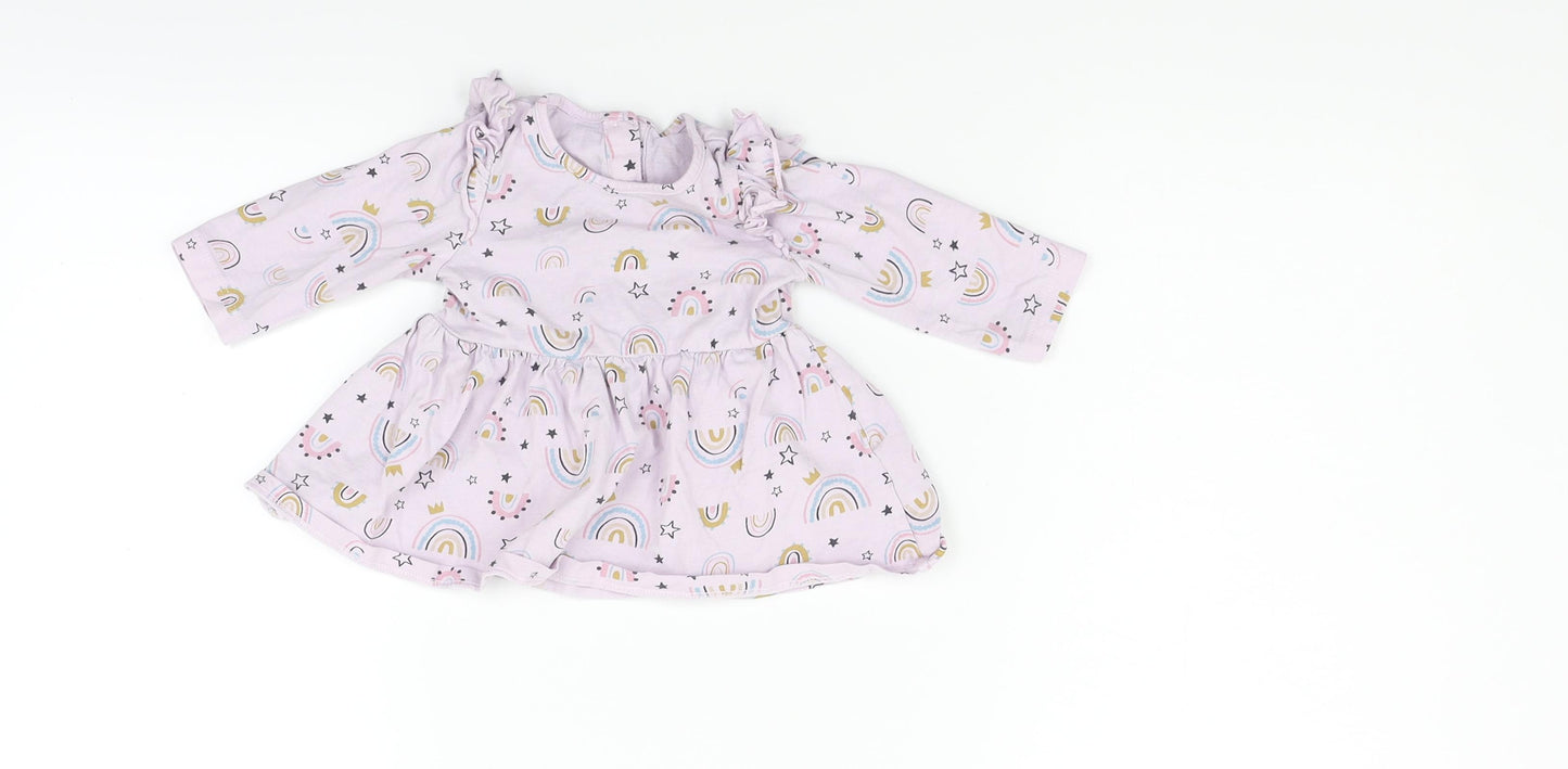 Matalan Girls Pink Geometric  Fit & Flare  Size 3-6 Months