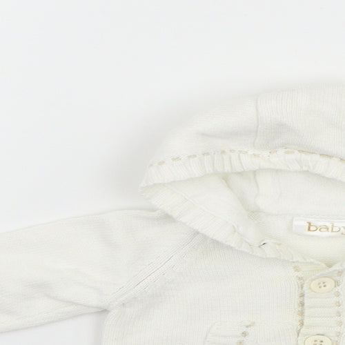 Baby Boys White   Cardigan Jumper Size 0-3 Months