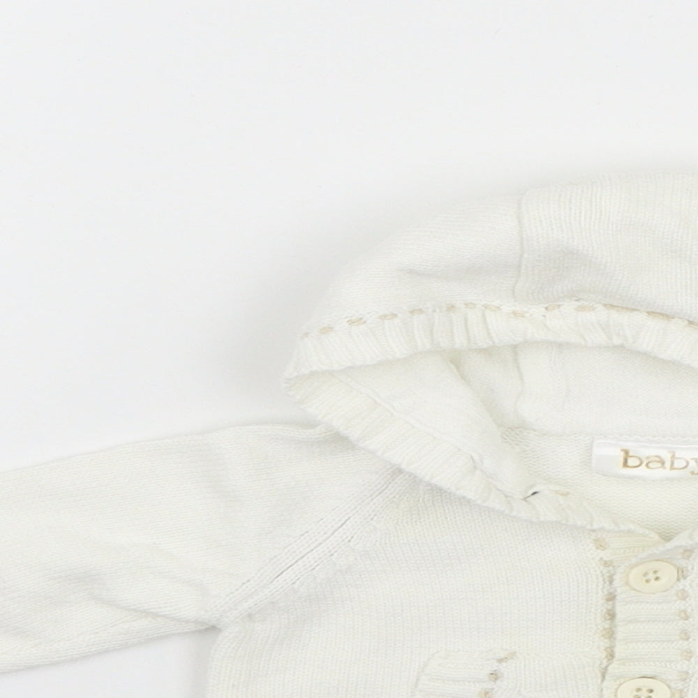 Baby Boys White   Cardigan Jumper Size 0-3 Months