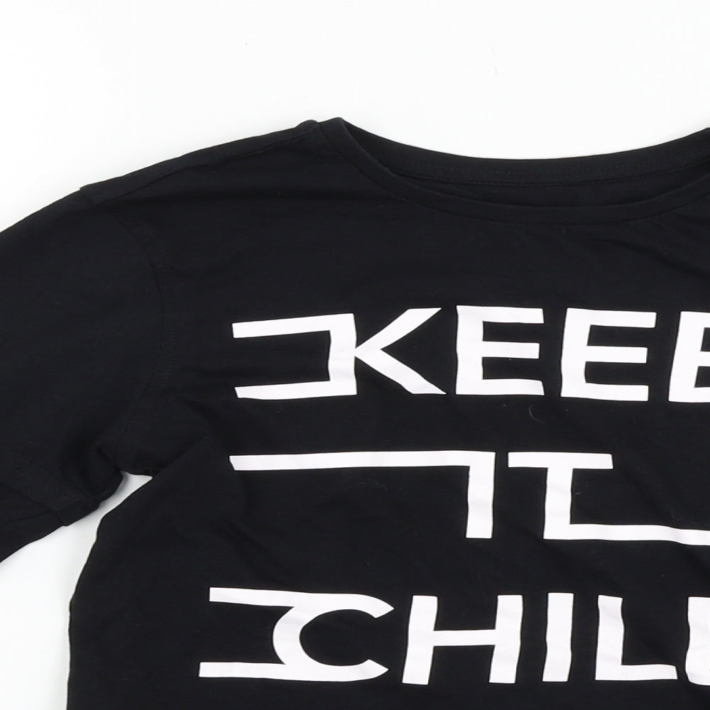 George Girls Black   Basic T-Shirt Size 10-11 Years  - keep it chill