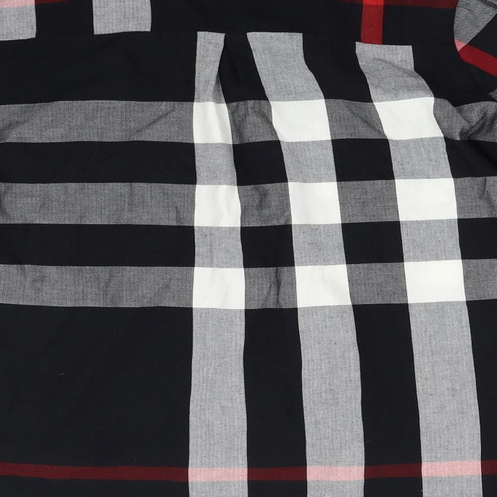 My Dress Room Womens Black Check  Basic Blouse Size 2XL