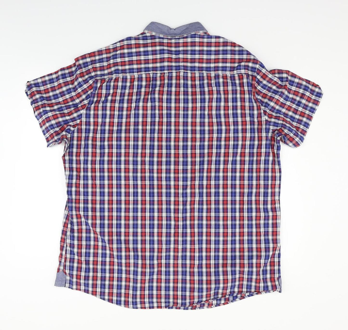 F&F Mens Blue Check   Button-Up Size 2XL