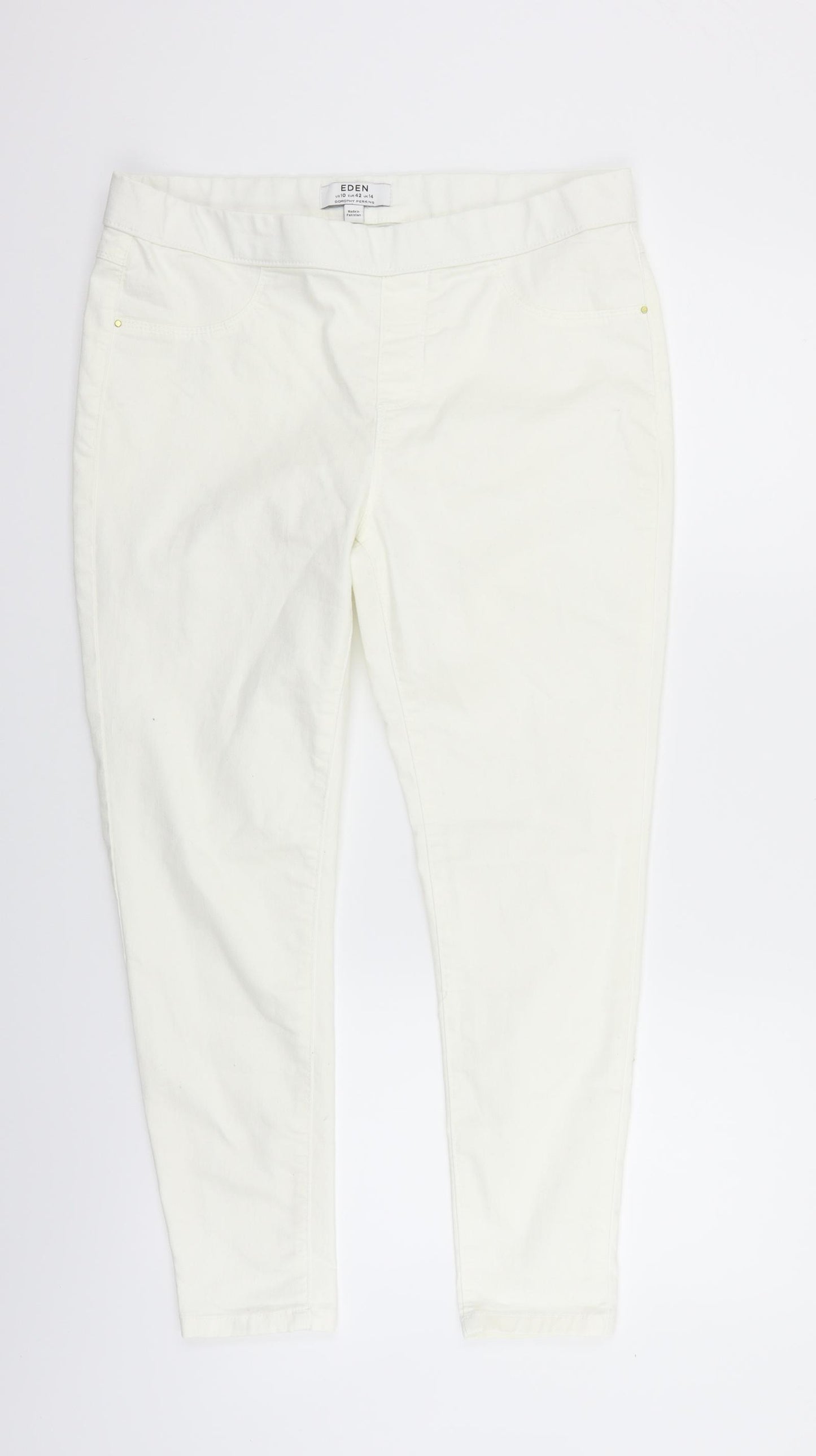 Dorothy Perkins Womens White   Straight Jeans Size 14 L25 in