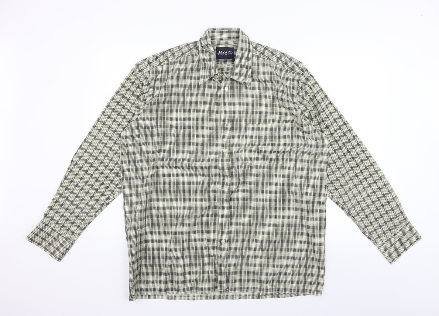 Hazard Menswear Mens Beige Check   Button-Up Size L
