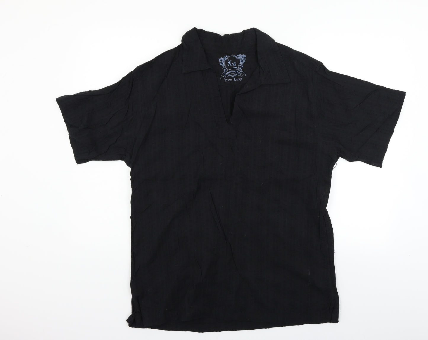 Cedar Wood State Mens Black    Dress Shirt Size XL