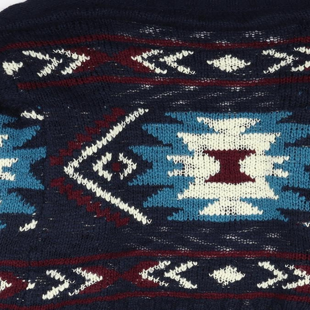 Atmosphere Womens Blue Geometric  Cardigan Jumper Size 12