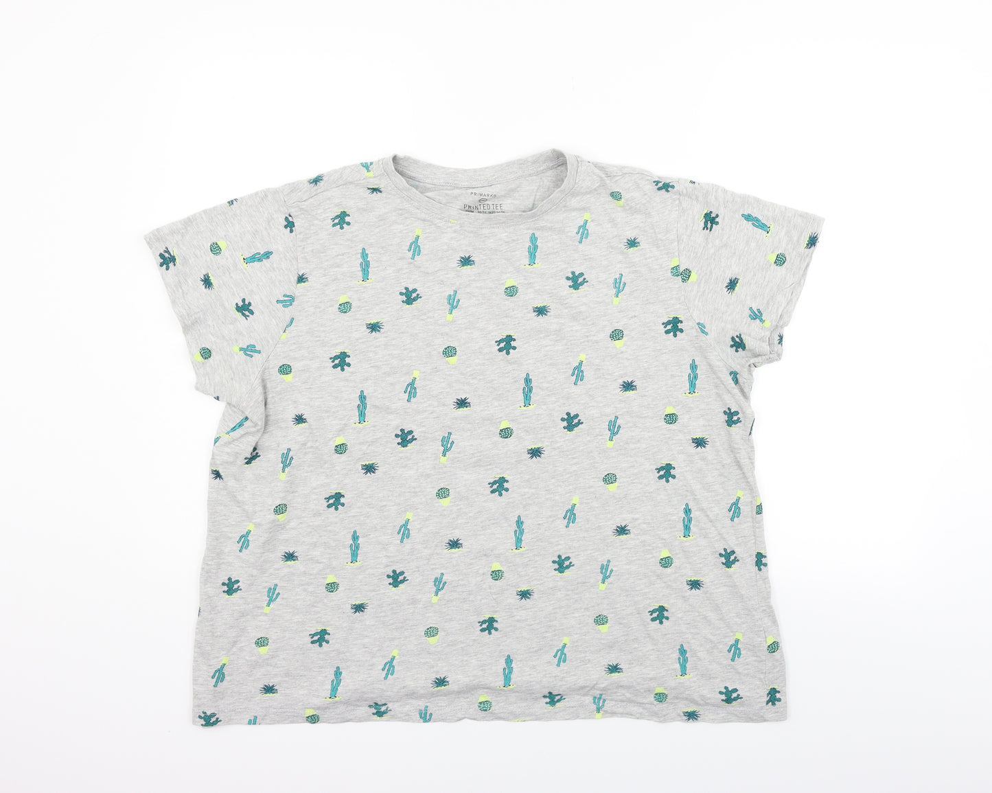 Primark Womens Grey   Basic T-Shirt Size 2XL  - Cactus