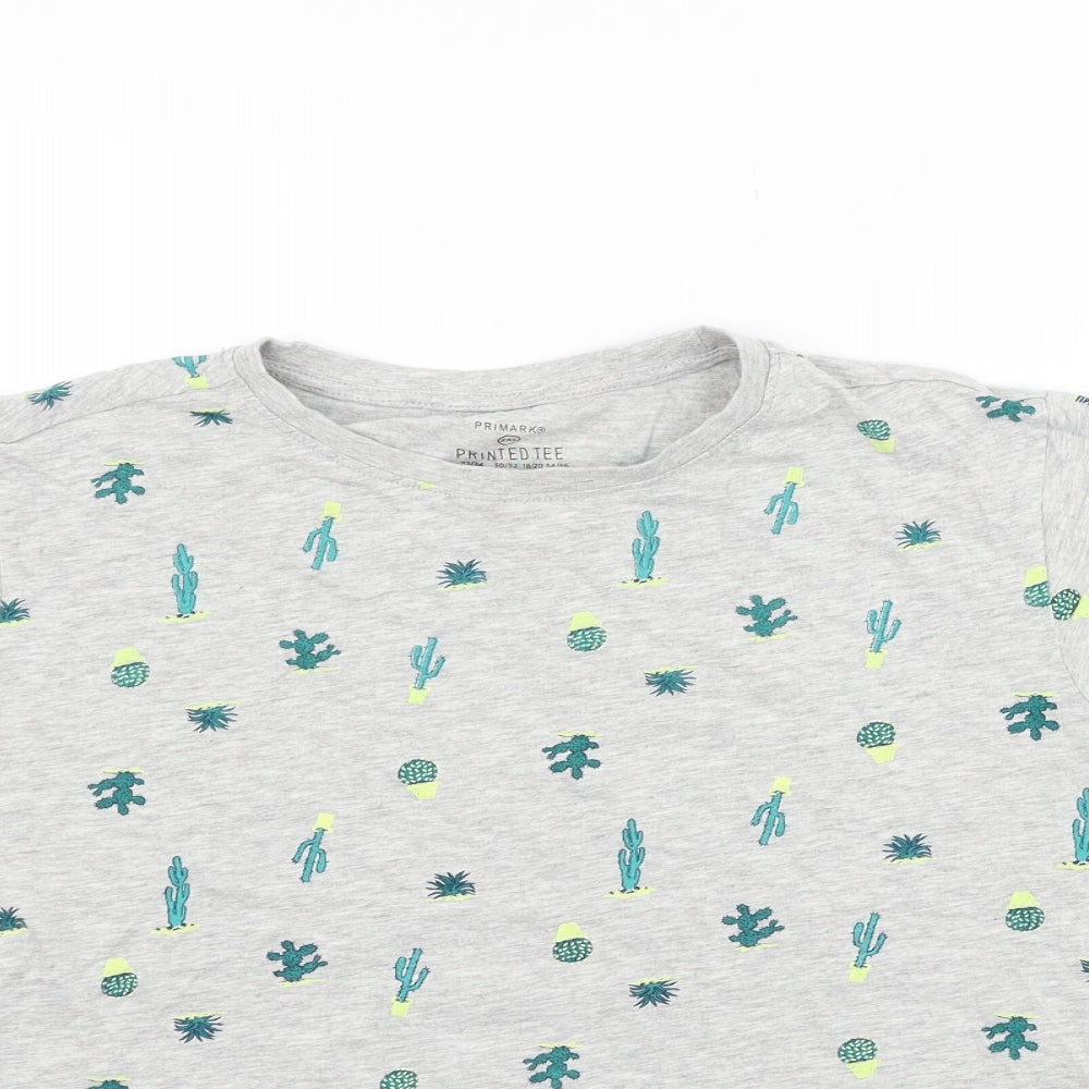 Primark Womens Grey   Basic T-Shirt Size 2XL  - Cactus