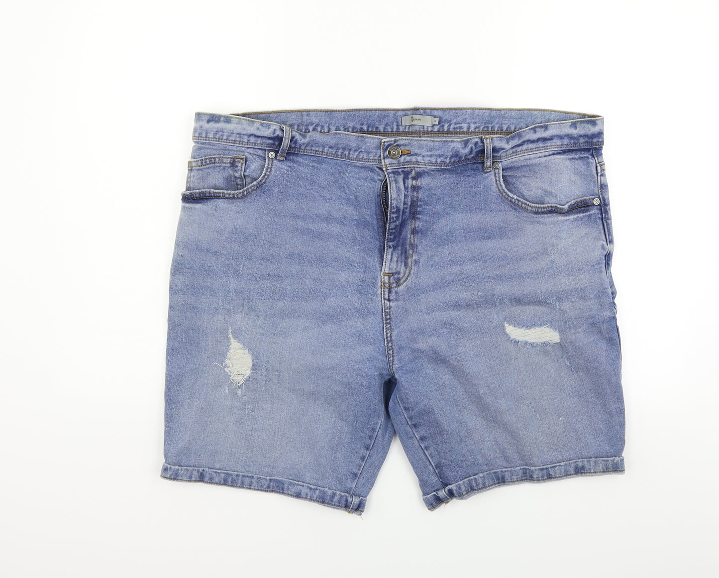 tu  Mens Blue Houndstooth  Chino Shorts Size 42 in