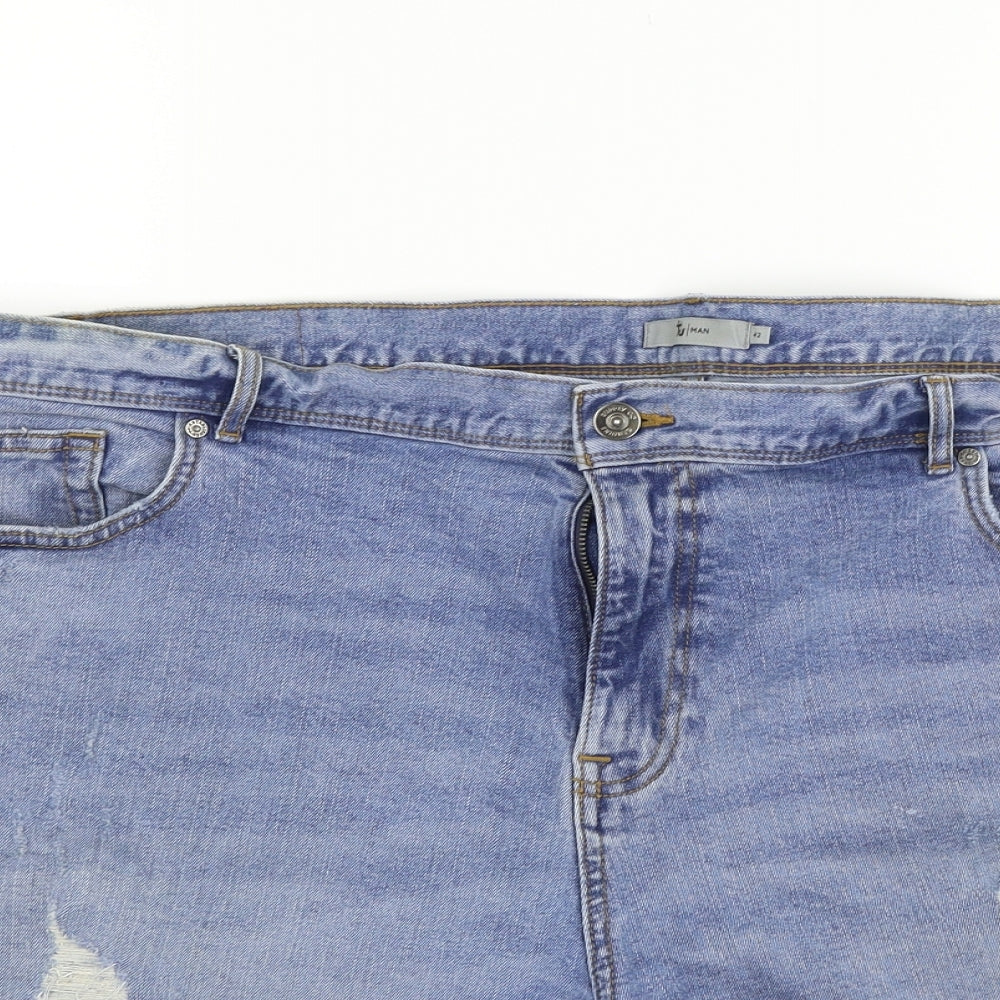 tu  Mens Blue Houndstooth  Chino Shorts Size 42 in