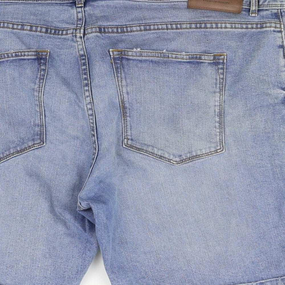 tu  Mens Blue Houndstooth  Chino Shorts Size 42 in
