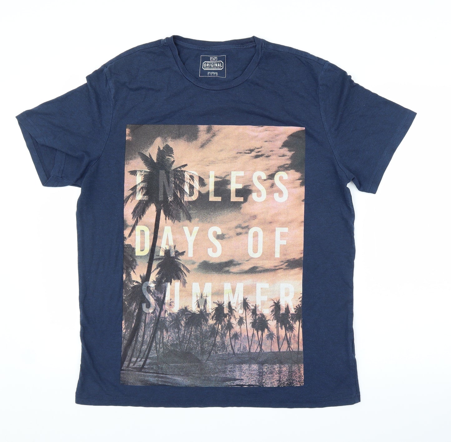 F&F Mens Blue    T-Shirt Size L