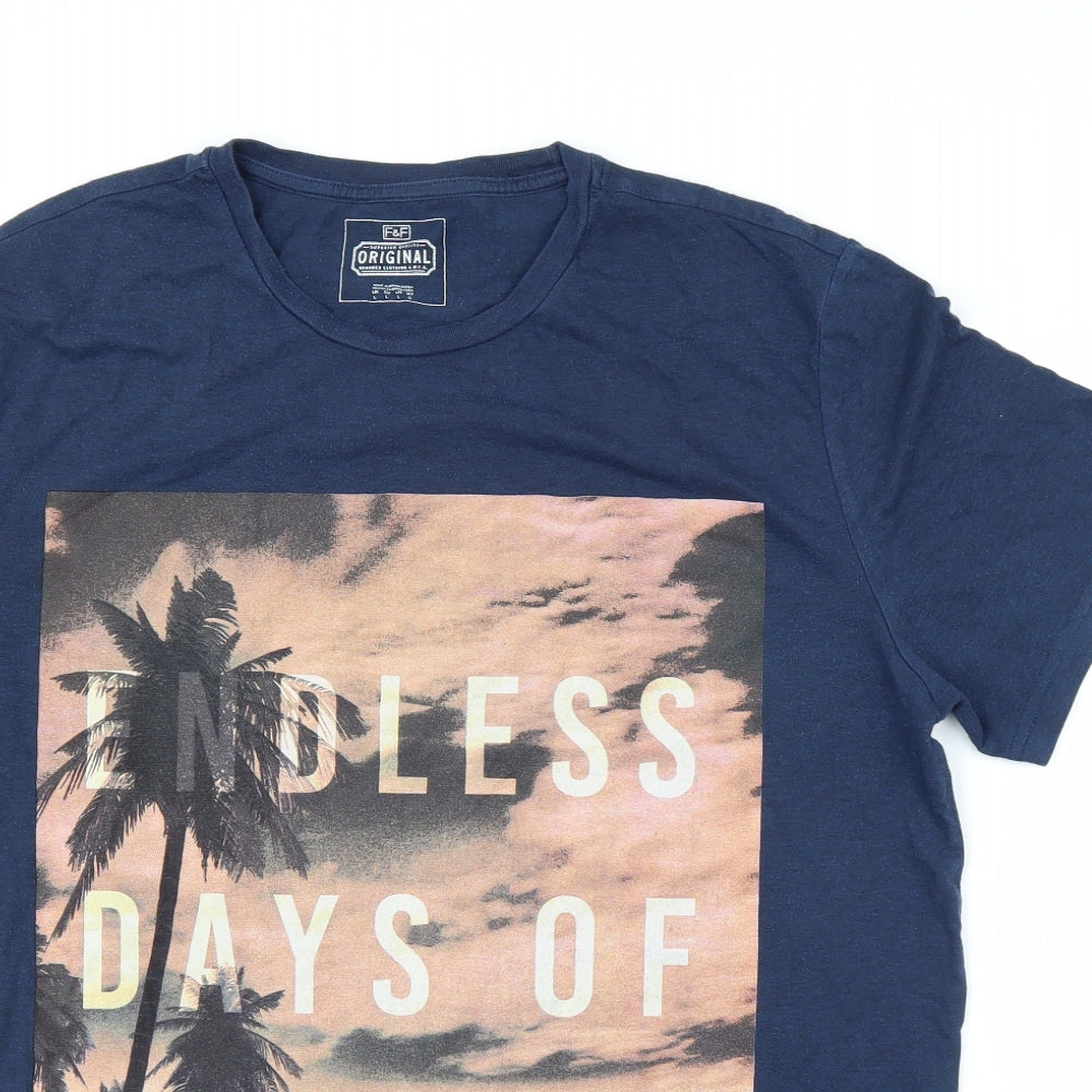 F&F Mens Blue    T-Shirt Size L