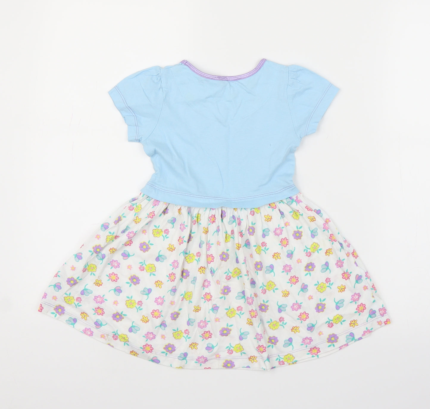 Character Girls Blue Floral  A-Line  Size 3 Years