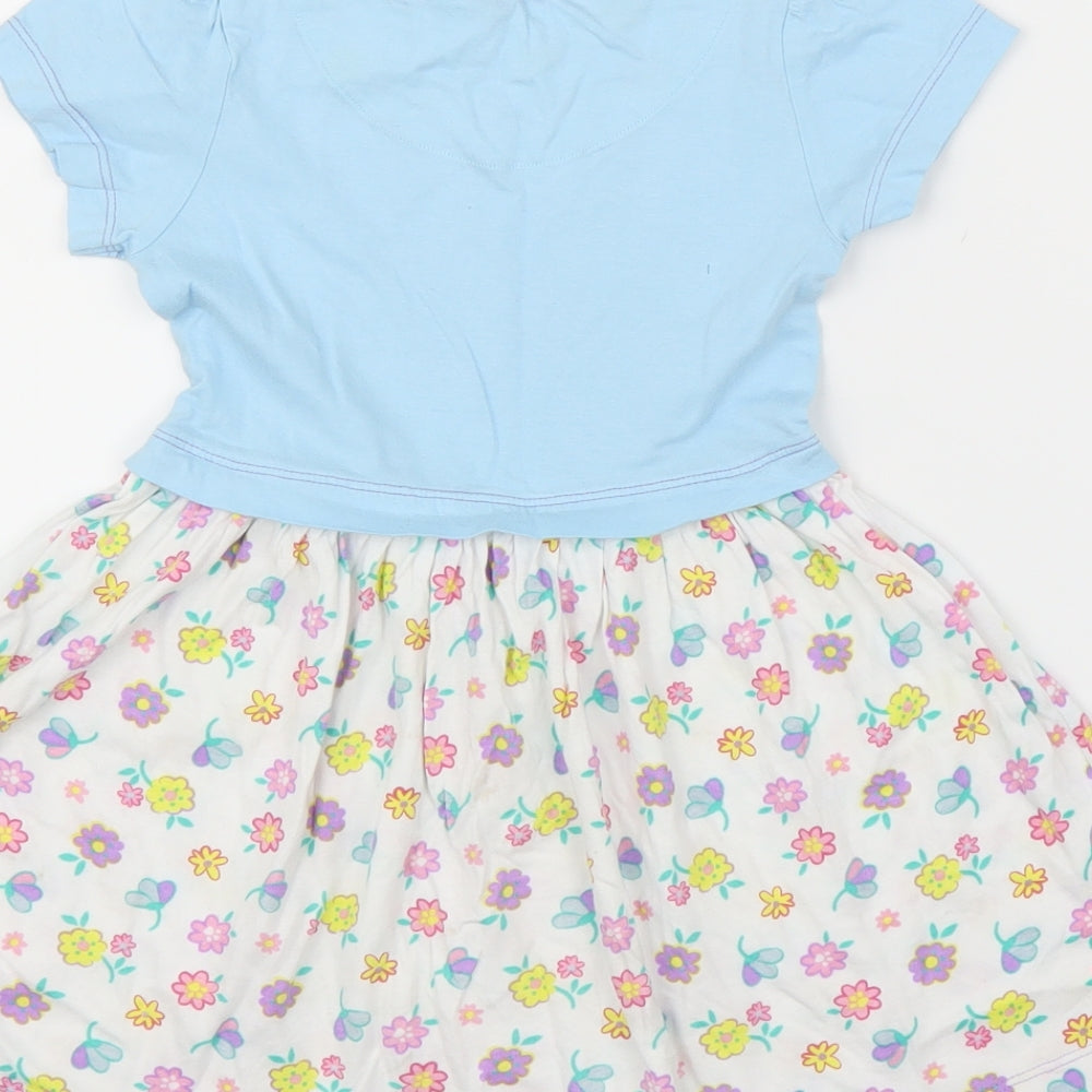 Character Girls Blue Floral  A-Line  Size 3 Years