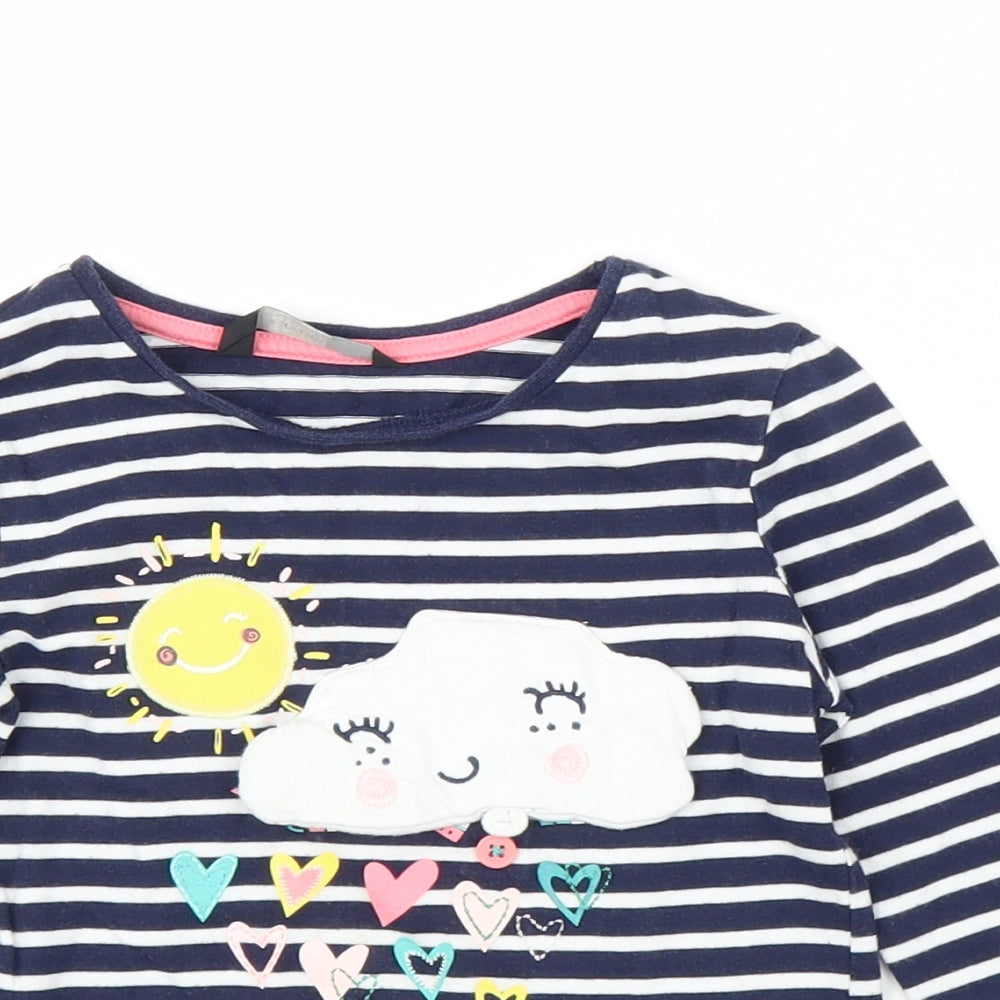George Girls Blue Striped  Basic T-Shirt Size 2-3 Years