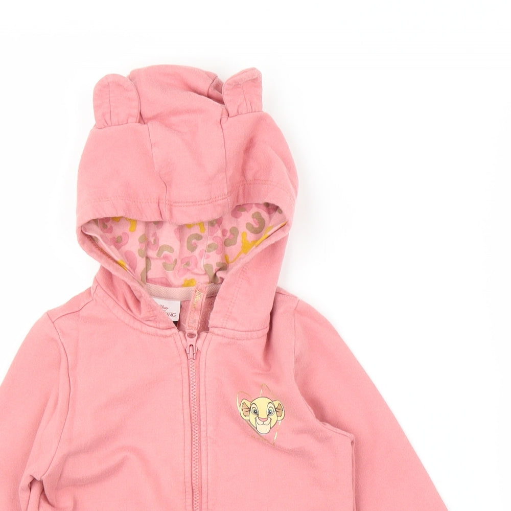 George Girls Pink   Full Zip Hoodie Size 2-3 Years  - Disney, Lion King