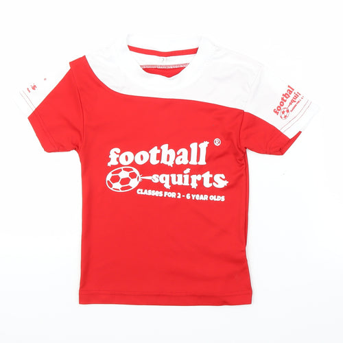 Football Squirts Boys Red   Basic T-Shirt Size 3 Years  - Football