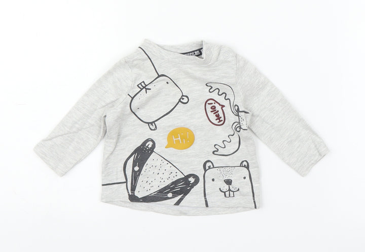 F&F Baby Grey Basic T-Shirt Size 0-3 Months