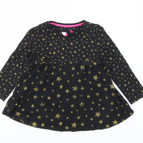 TU Girls Black   A-Line  Size 2 Years  - Star pattern