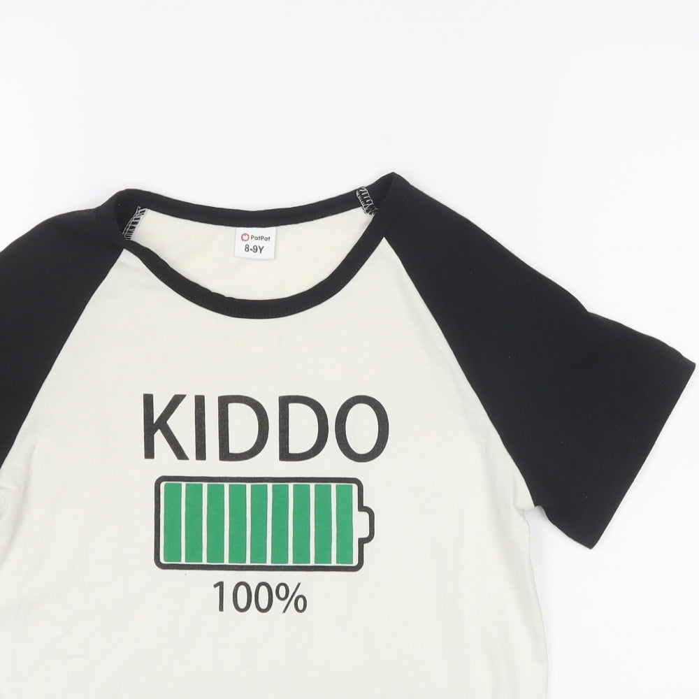 PatPat Boys Black   Basic T-Shirt Size 8-9 Years