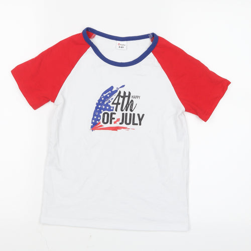 PatPat Girls Red   Basic T-Shirt Size 8-9 Years  - 4th of July