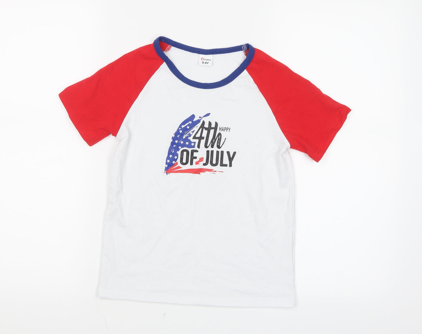PatPat Girls Red   Basic T-Shirt Size 8-9 Years  - 4th of July