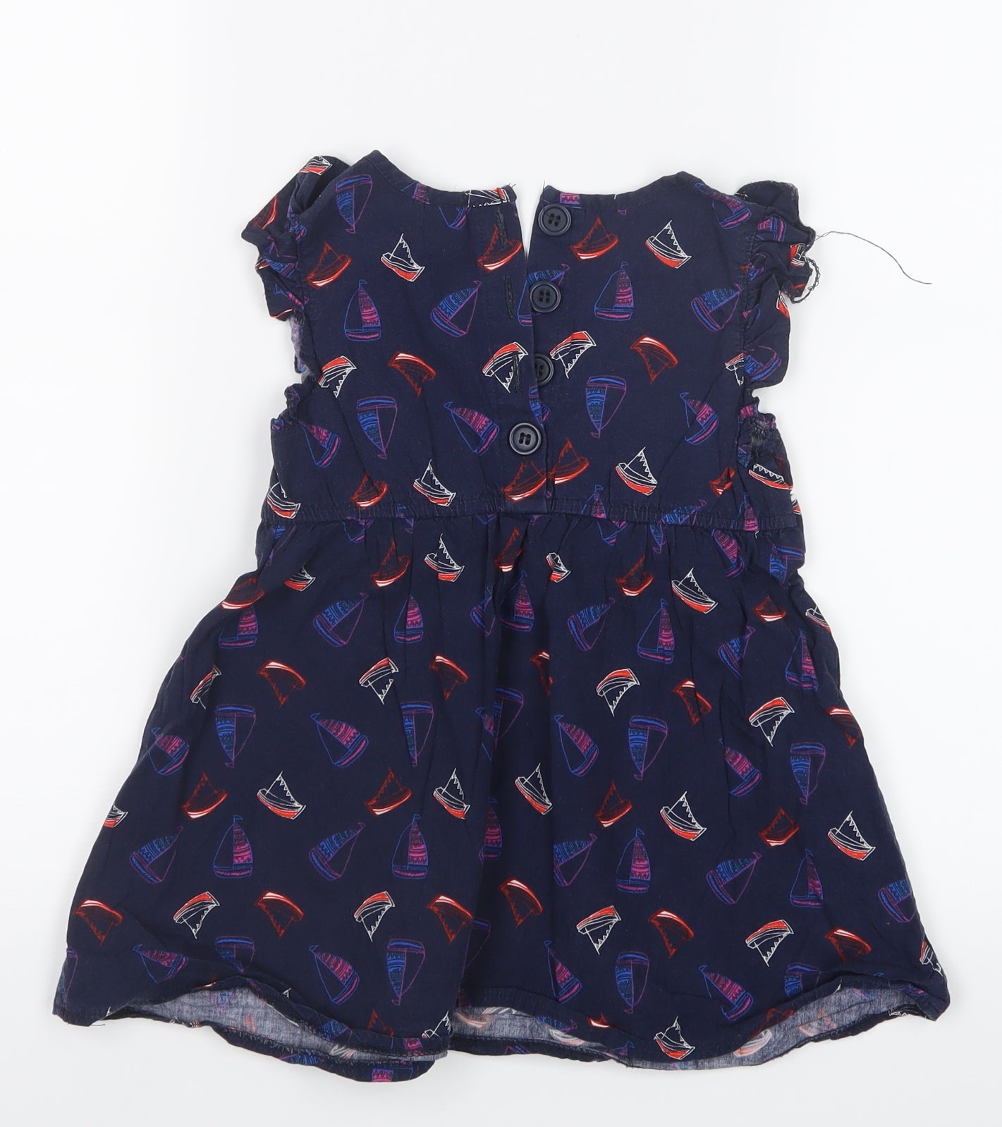 TU Girls Blue Geometric  T-Shirt Dress  Size 6 Years