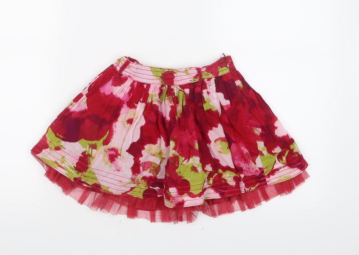Gap Girls Red Geometric A-Line Skirt Size 7 Years