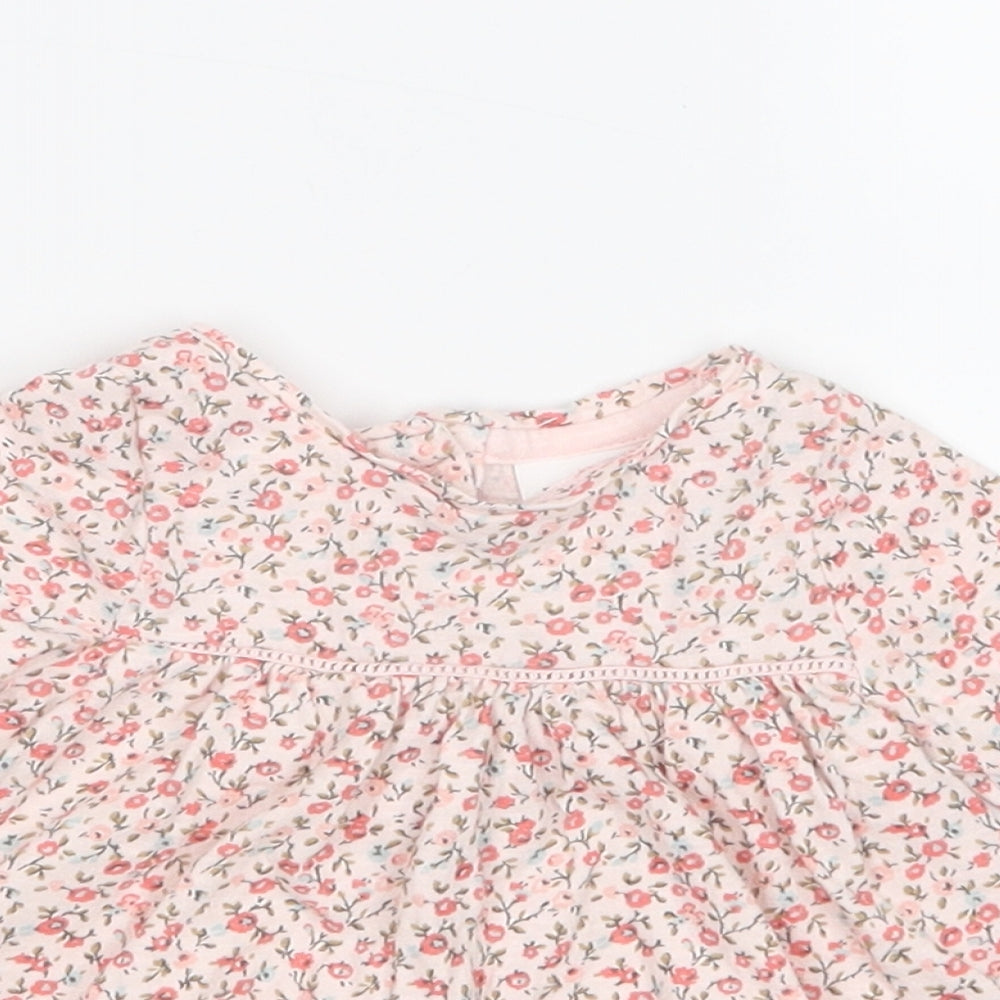NEXT Girls Pink Floral  Basic T-Shirt Size Newborn