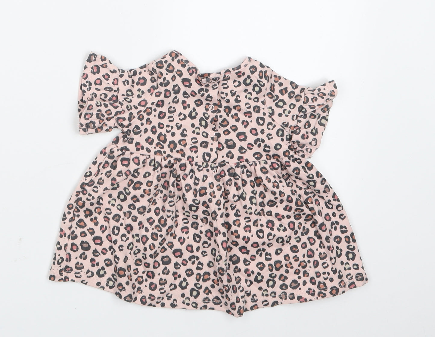 NEXT Girls Pink Animal Print  T-Shirt Dress  Size 0-3 Months