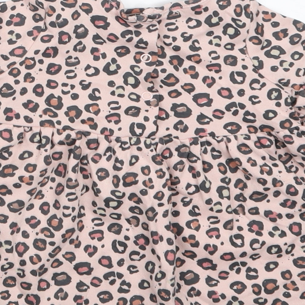 NEXT Girls Pink Animal Print  T-Shirt Dress  Size 0-3 Months