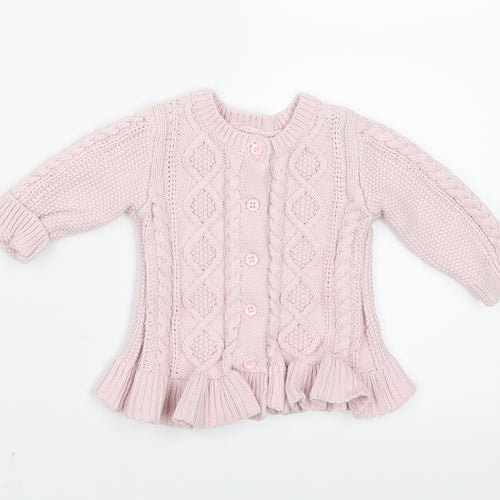Matalan Girls Pink  Knit Cardigan Jumper Size 0-3 Months
