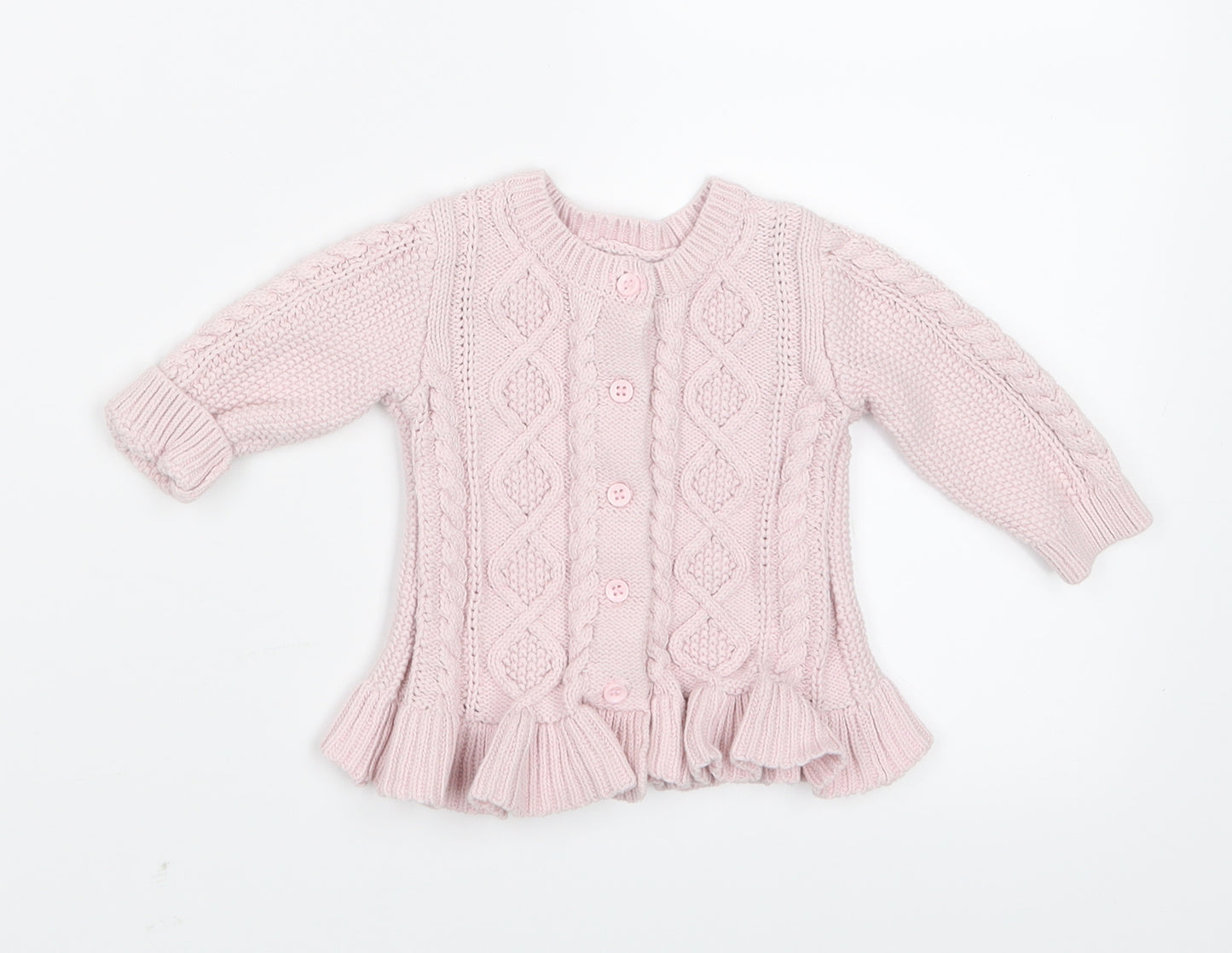 Matalan Girls Pink  Knit Cardigan Jumper Size 0-3 Months