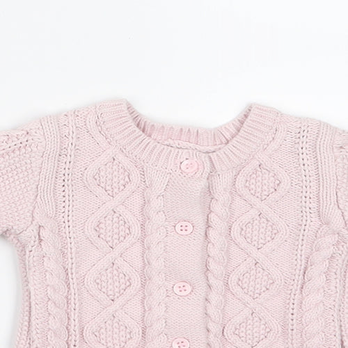 Matalan Girls Pink  Knit Cardigan Jumper Size 0-3 Months
