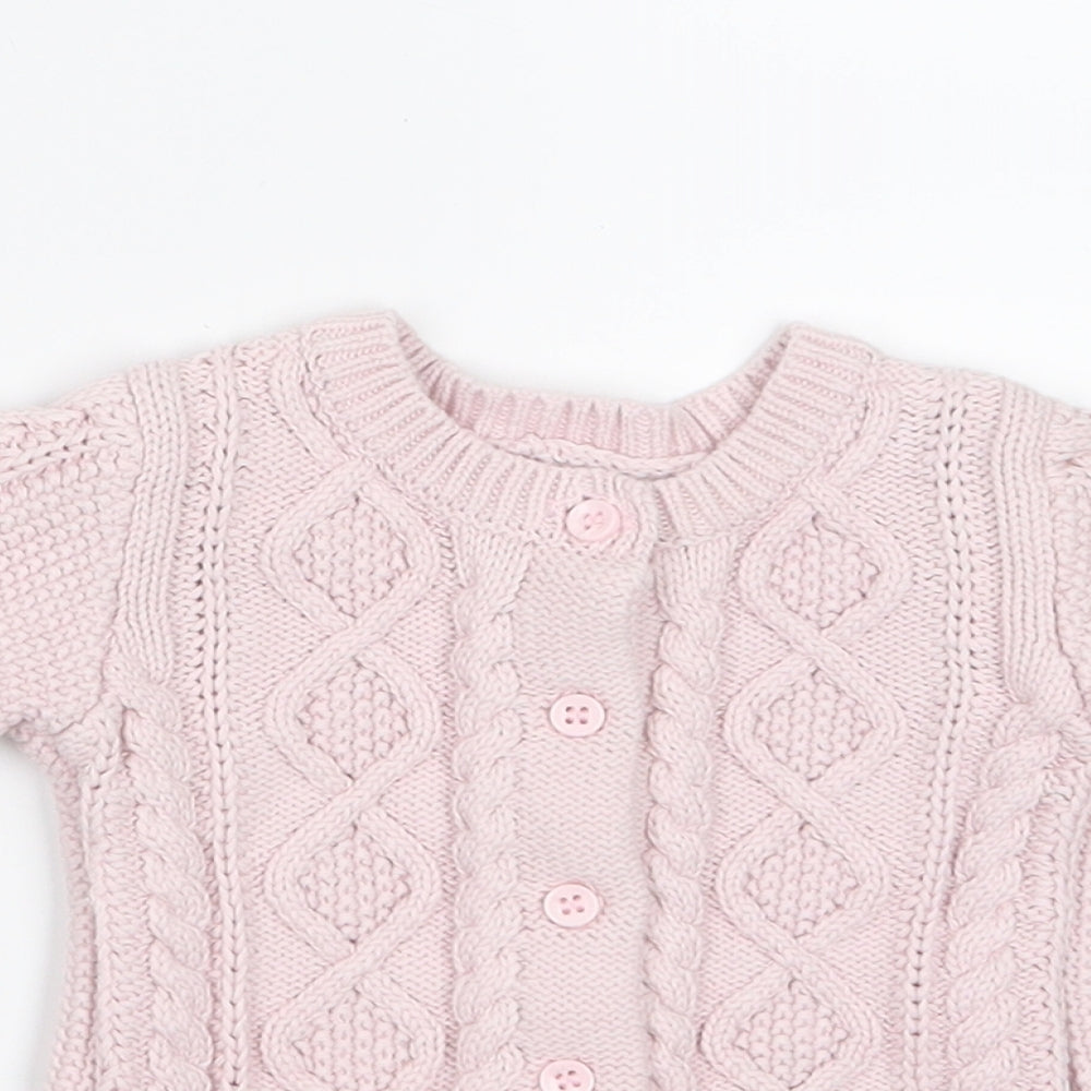 Matalan Girls Pink  Knit Cardigan Jumper Size 0-3 Months