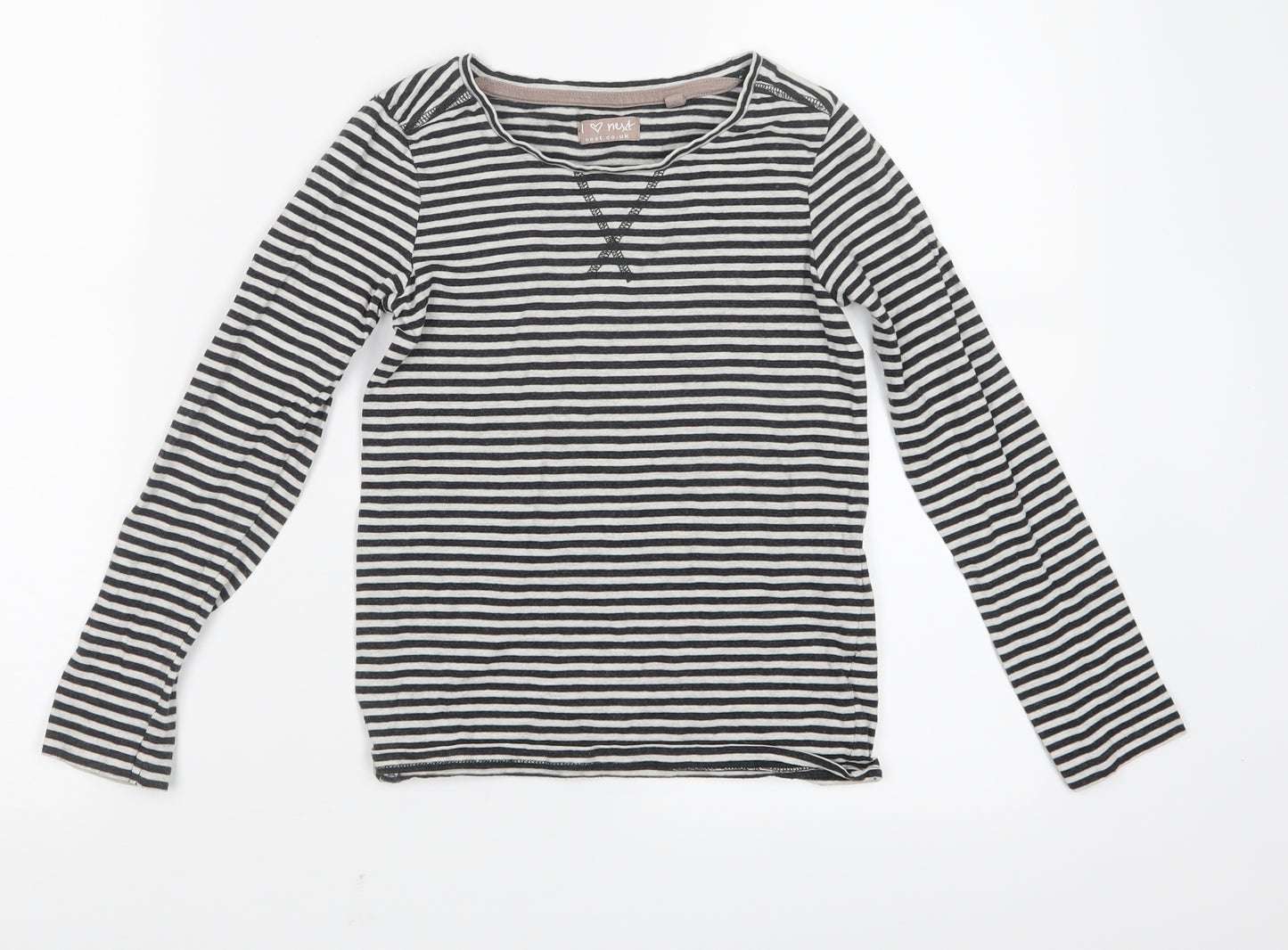 NEXT Girls Black Striped  Top Pyjama Top Size 8 Years