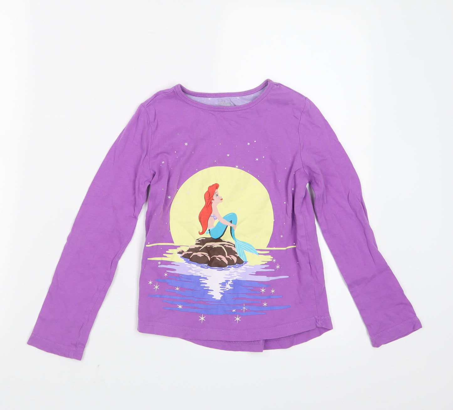 Disney Girls Purple Geometric  Top Pyjama Top Size 5-6 Years  - The Little Mermaid