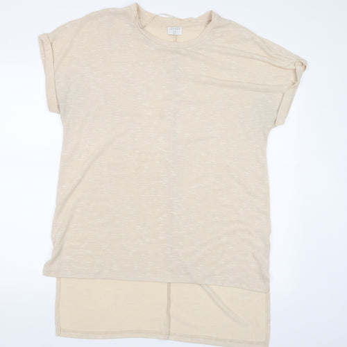 Jeff & Co Womens Ivory   Basic T-Shirt Size 14