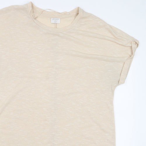 Jeff & Co Womens Ivory   Basic T-Shirt Size 14