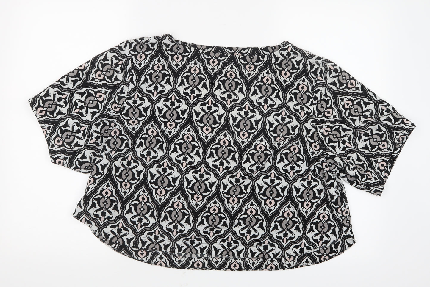 H&M Womens Black Geometric  Basic Blouse Size 12